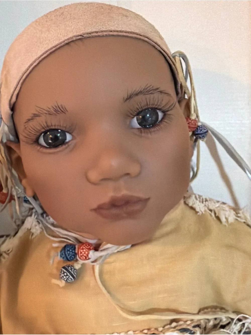 Annette Himstedt Doll Takuma Handcrafted Yellow Kids' Doll with Fringe Outfit